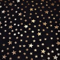 Luxury DENIM Foil STARS Fabric Material - BLUE